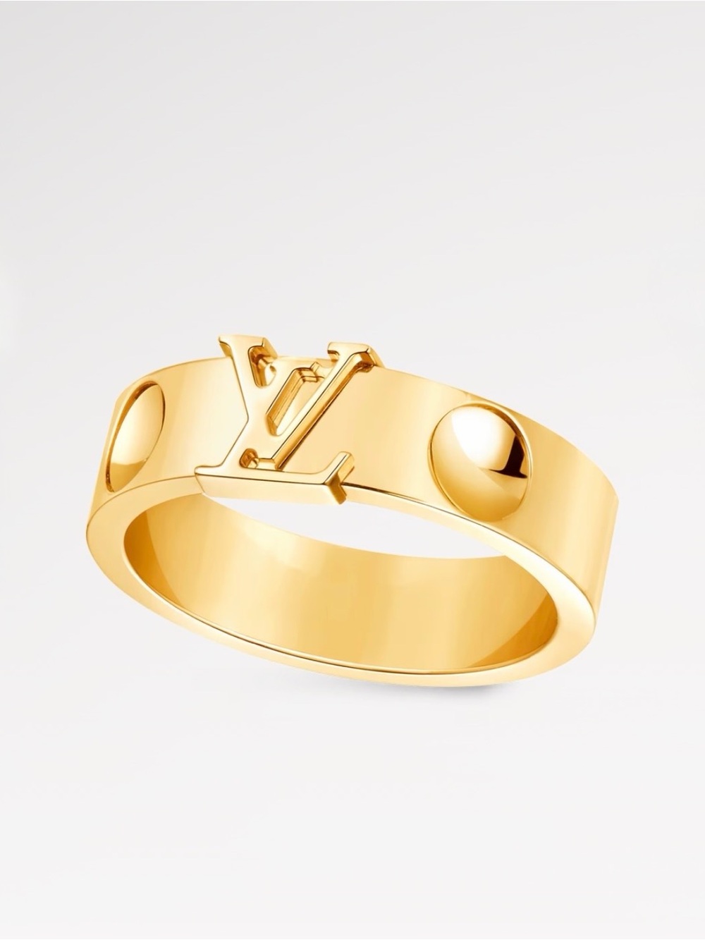 Louis Vuitton Gold LV Monogram Band Ring